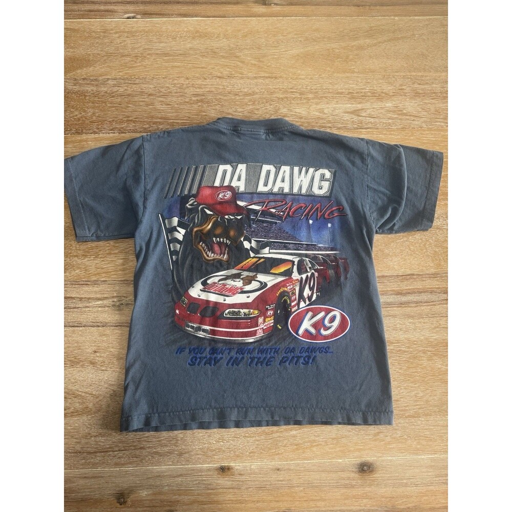 Vintage Da Dawg Racing T Shirt Medium Rottweiler Car Y2K Assembled In Mexico 90s